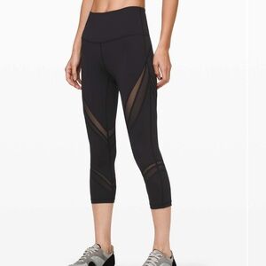 Lululemon Wunder Under High Rise Crop 21” Mesh Leggings